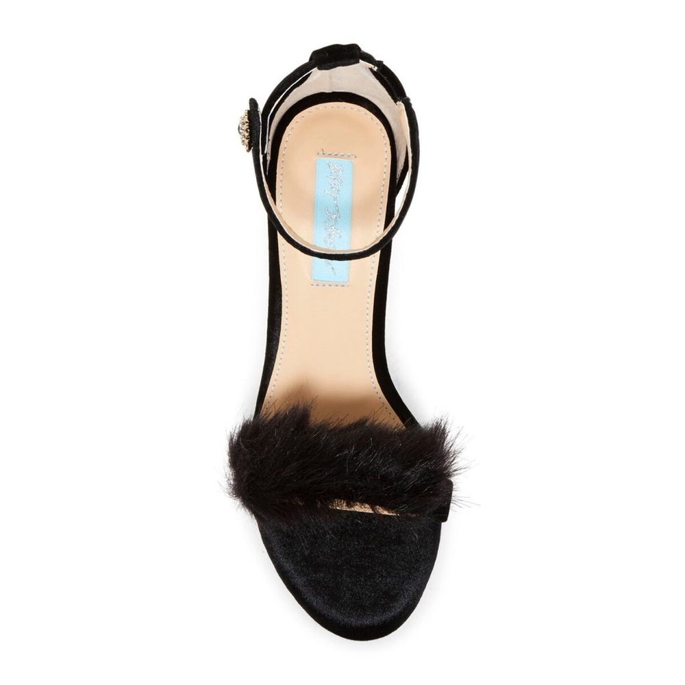 EUC | Betsey Johnson | Nolte Velvet Fuzzy Heels - Picture 2 of 7